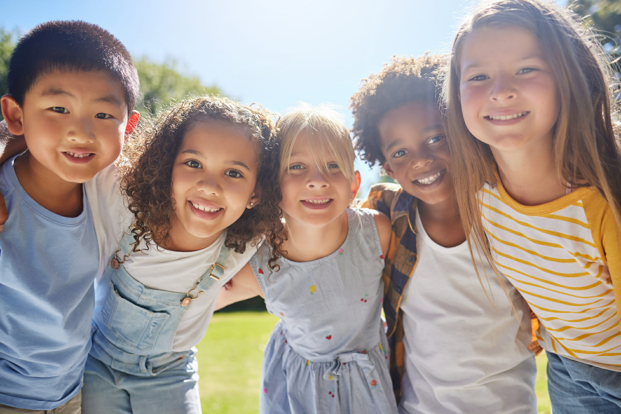 Kids smiling at school